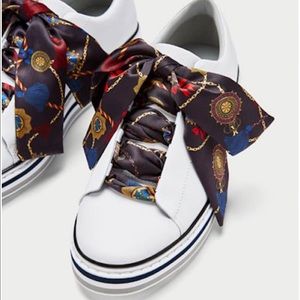 Zara Platform Sneakers W/ Bow Laces